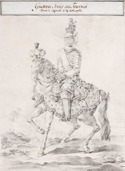 Gustav III on Horseback 1776 by Olof Fridsberg